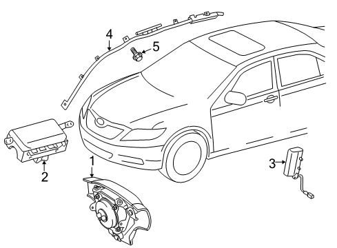 2009 Toyota Corolla Seat Belt Driver Air Bag Diagram for 45130-12A90-B0