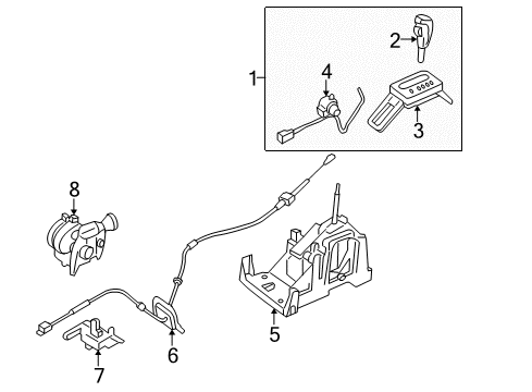 2005 Mercury Montego Gear Shift Control - AT Shift Housing Diagram for 4F9Z-7210-AA