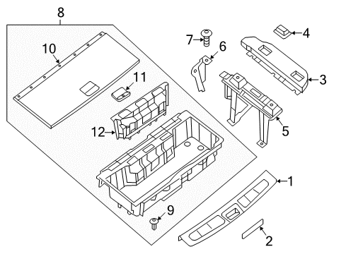 2013 Infiniti JX35 Interior Trim - Rear Body Lid Jack Cover Diagram for 84972-3JA0A