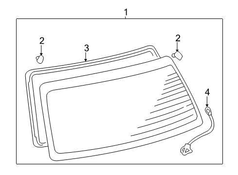 2001 Toyota Highlander Lift Gate - Glass & Hardware Wire Diagram for 82186-48010