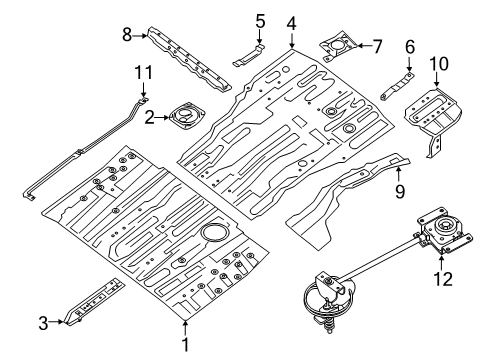 2018 Infiniti QX60 Floor Pan Reinforce-Anchor Belt, Rear Floor Diagram for G4574-3JAMA