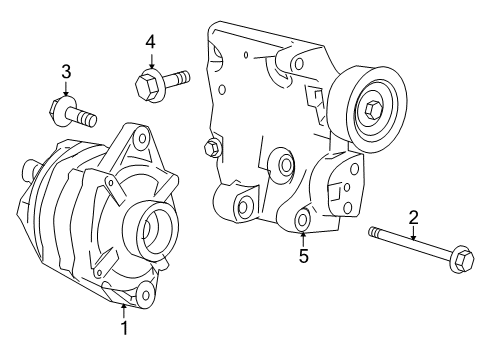 2003 Ford Thunderbird Alternator Alternator Bolt Diagram for -W500111-S437