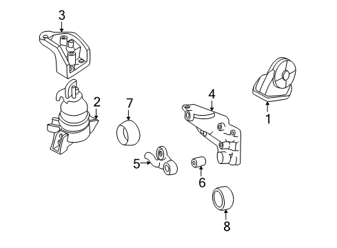 2004 Hyundai Santa Fe Engine & Trans Mounting Engine Mounting Support Bracket Diagram for 21815-26500