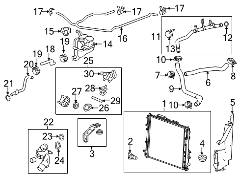 2011 Cadillac CTS Radiator & Components Upper Hose Diagram for 22792654