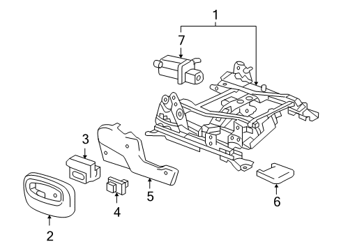 2004 Buick Rainier Lumbar Control Seats Switch, Passenger Seat Adjuster Diagram for 88949480