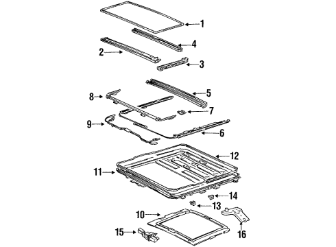 1995 Lexus SC400 Sunroof Relay, Sliding Roof Control Diagram for 85921-24030