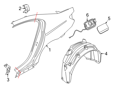 2022 BMW M760i xDrive Quarter Panel & Components Cover Pot Diagram for 51177358677