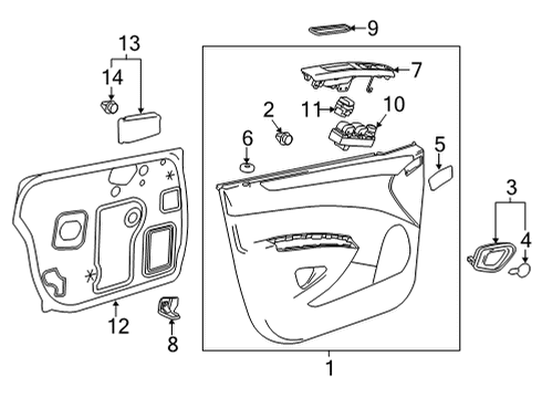 2013 Chevrolet Spark Front Door Lock Knob Bezel Diagram for 96680873