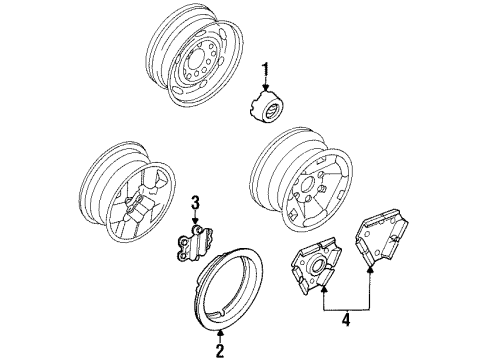 1991 Nissan D21 Wheel Covers & Trim Disc Wheel Cap Diagram for 40315-07G00