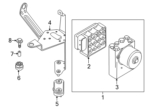 2001 BMW 330xi ABS Components Bracket For.Sensor Diagram for 34521165384