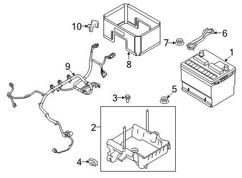 2016 Lincoln MKS Battery Positive Cable Diagram for GA8Z-14300-B