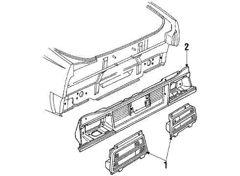 1985 Chevrolet Cavalier Tail Lamps Finish Panel Diagram for 20638826
