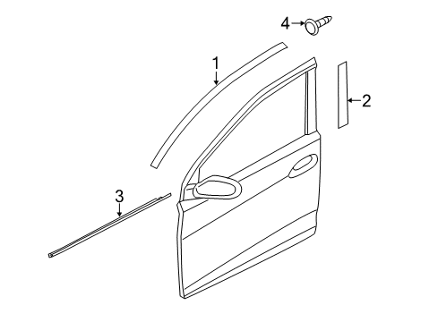 2014 Hyundai Elantra Coupe Exterior Trim - Front Door Weatherstrip Assembly-Front Door Belt Outside LH Diagram for 82210-3X200