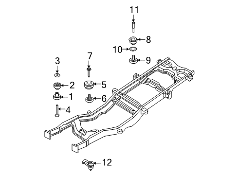 2003 Ford F-250 Super Duty Frame & Components Rear Insulator Diagram for 5C3Z-1000155-B