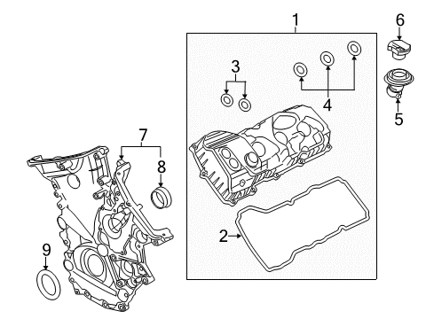 2015 Ford F-150 Valve & Timing Covers Oil Inlet Tube Diagram for BL3Z-6763-B