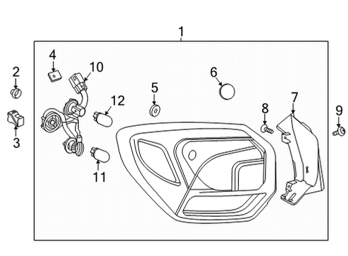 2020 Buick Encore GX Bulbs Bracket Diagram for 42713190