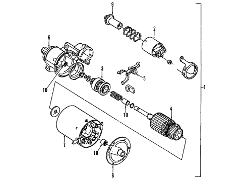 1995 Pontiac Firebird Starter Housing, Starter Drive Diagram for 10475307