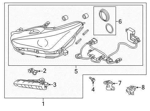 2015 Infiniti Q50 Headlamps Headlamp Housing Assembly, Left Diagram for 26075-4HB0A