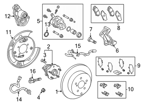 2021 Toyota Sienna Parking Brake Brake Pads Hardware Kit Diagram for 04948-02180