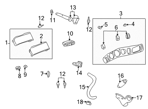 2001 Buick LeSabre Automatic Temperature Controls Trim Plate Clip Diagram for 15683327