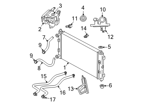 2002 Chrysler Sebring Radiator & Components Bottle-COOLANT Recovery Diagram for 4596258AC