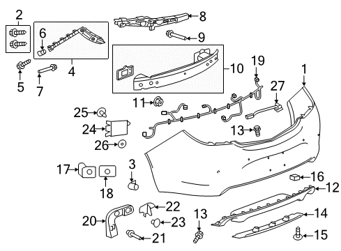 2017 Buick Regal Lane Departure Warning Impact Bar Diagram for 22873239