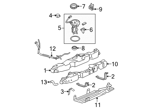 2004 Ford Explorer Senders Fuel Sender Unit Lock Ring Diagram for 2L5Z-9A307-AB