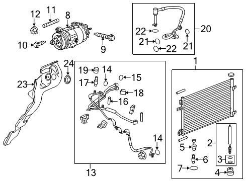 2010 Buick LaCrosse A/C Condenser, Compressor & Lines Compressor Diagram for 19419918