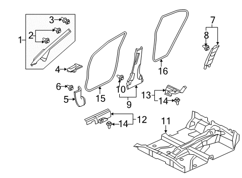 2010 Honda Civic Interior Trim - Pillars, Rocker & Floor Garnish Assy., R. FR. Pillar *NH686L* (QP LIGHT WARM GRAY) Diagram for 84101-SNG-J11ZE