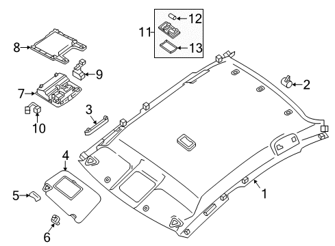 2019 Nissan Sentra Interior Trim - Roof Map Lamp Assy Diagram for 26430-4FU7A