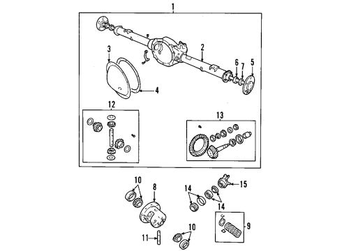 2006 Jeep Liberty Rear Axle, Differential, Propeller Shaft Axle-Service Rear Diagram for 5170340AB