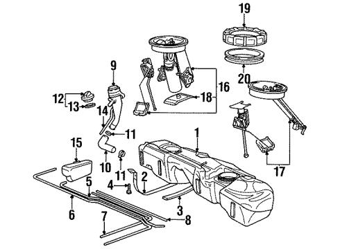 1996 BMW 318ti Fuel Supply Plastic Filler Pipe For Catalyst Diagram for 16111181598