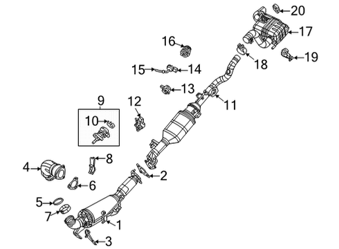 2021 Jeep Wrangler Exhaust Components EXHAUST Diagram for 68483791AG