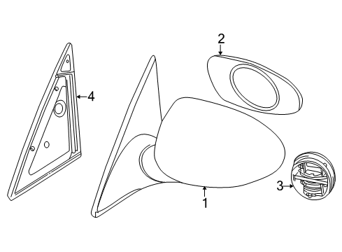 2000 BMW M5 Outside Mirrors Mirror Glass, Heated, Convex, Right Diagram for 51167890510