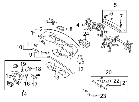 2009 Hyundai Azera Instrument Panel Rotor-Glove Box Diagram for 81521-3LA00