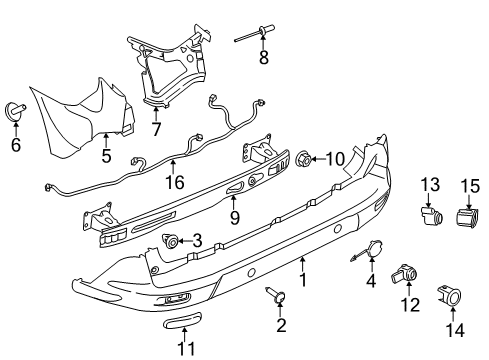 2015 Ford Transit Connect Parking Aid Tow Bracket Cover Diagram for DT1Z-17K922-AA