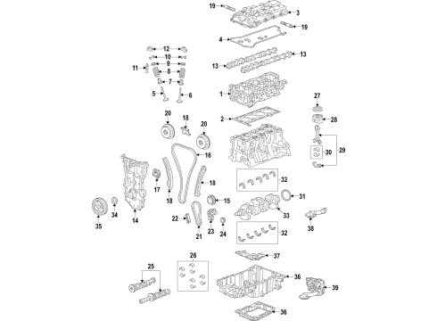 2018 Cadillac CT6 Engine Parts, Mounts, Cylinder Head & Valves, Camshaft & Timing, Variable Valve Timing, Oil Pan, Oil Pump, Balance Shafts, Crankshaft & Bearings, Pistons, Rings & Bearings Front Cover Diagram for 12665846