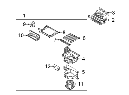 2015 Kia Optima A/C & Heater Control Units Blower Unit Diagram for 971004CBB0