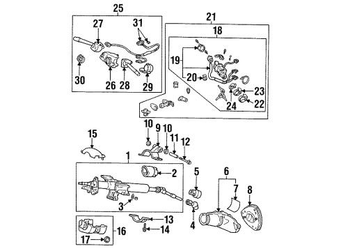 1992 Honda Prelude Switches Switch Assembly, Door Diagram for 35400-S10-003