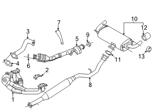 2022 Toyota GR86 Exhaust Components Preconverter Diagram for SU003-10579