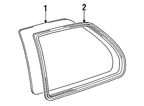 1993 Toyota Tercel Quarter Panel - Glass & Hardware Weatherstrip, Quarter Window, RH Diagram for 62741-16090