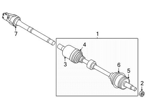 2022 Hyundai Tucson Drive Axles - Front JOINT KIT-DIFF SIDE, LH Diagram for 495L3-CW000