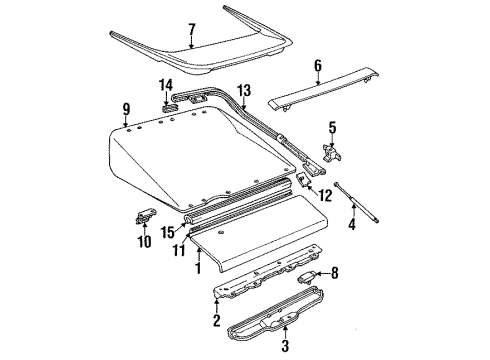 1988 Pontiac Firebird Lift Gate Sealing Strip-Rear Compartment Lift Window Front Diagram for 20328200