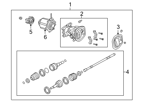 2007 Mercury Mariner Axle & Differential - Rear Differential Assembly Diagram for 6L8Z-4200-A