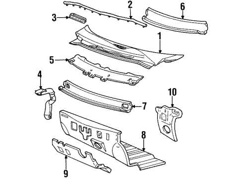 1999 Ford Windstar Cowl Dash Panel Diagram for XF2Z-1601610-AA