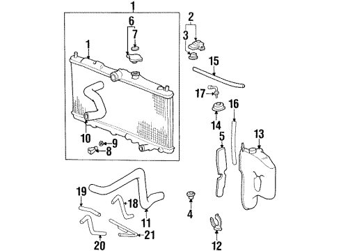 1997 Acura CL Radiator & Components Tank, Reserve Diagram for 19101-P0A-000