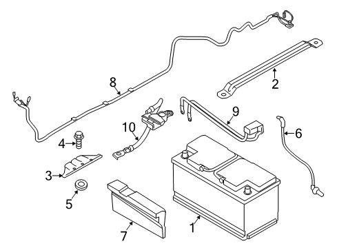 2017 BMW 340i GT xDrive Battery Battery Cable Diagram for 61126832330