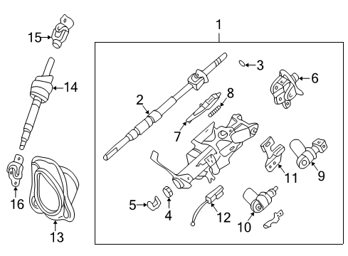 2003 Infiniti Q45 Steering Column & Wheel, Steering Gear & Linkage Joint Assembly-Steering, Lower Diagram for 48080-AG30A