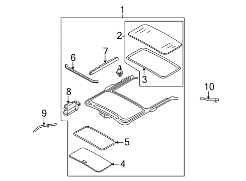 2009 Ford Focus Sunroof Sunshade Diagram for 8S4Z-61519A02-AA