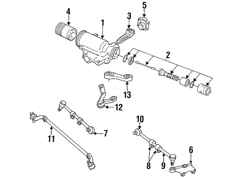 1992 Dodge D250 P/S Pump & Hoses, Steering Gear & Linkage Hose Diagram for 52037625